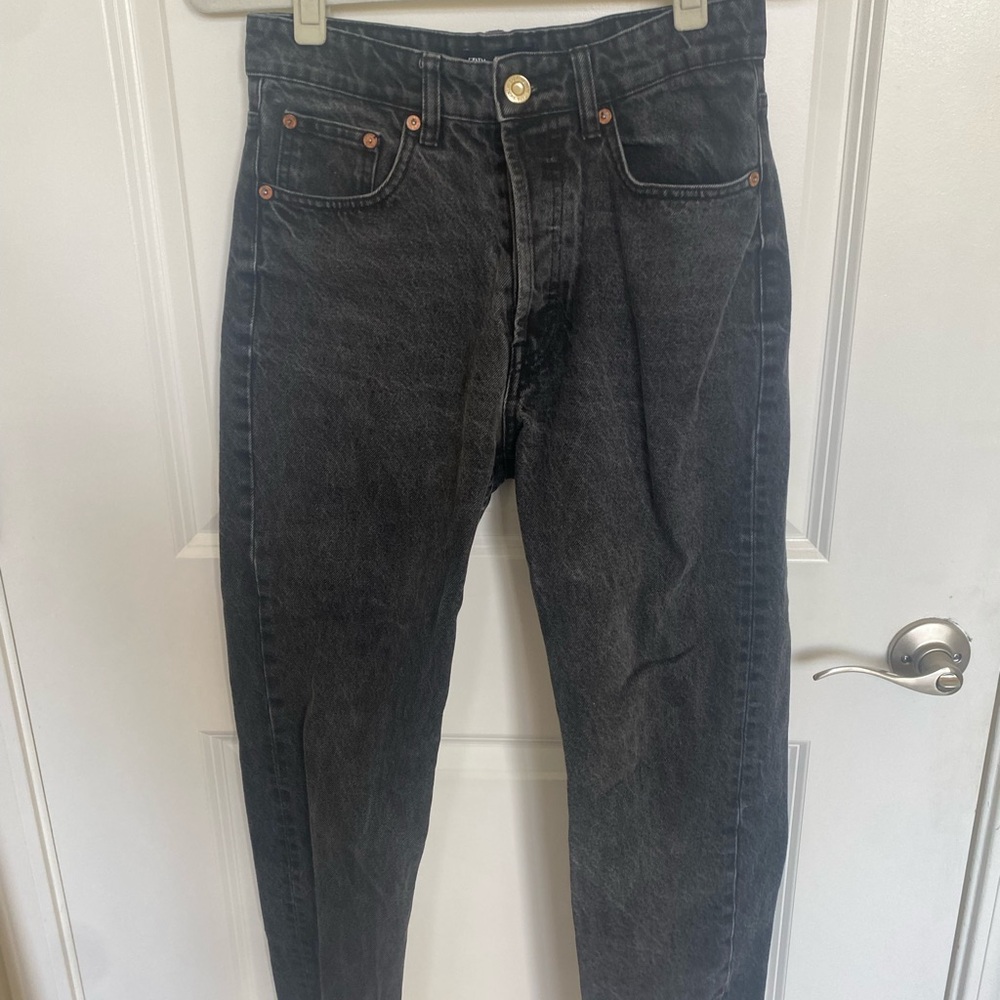 Zara Black Straight Relaxed Jeans